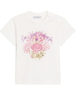 Dolce & Gabbana Jersey T-Shirt With Embroidery - Pink