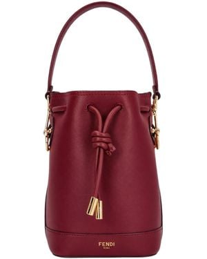 Fendi Mon Tresor Drawstring Mini Bucket Bag - Red