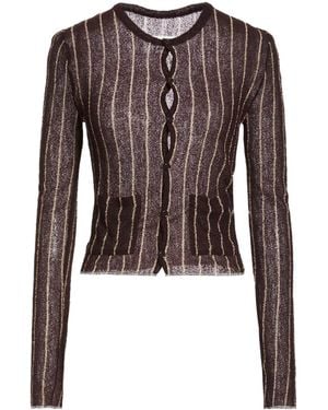 MM6 by Maison Margiela Striped Knit Top - Brown