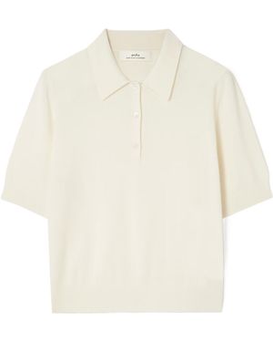 arch4 Lapel Sweater - White