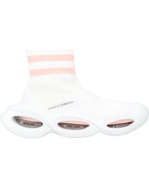 Dolce & Gabbana Two-Tone Knit Sock Shoes - White
