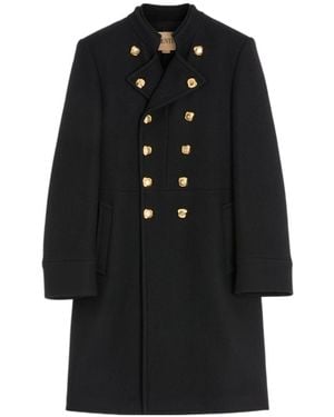 Valentino Double-Breasted Coat - Black