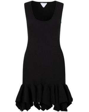 Bottega Veneta Ruffled Hem Dress - Black