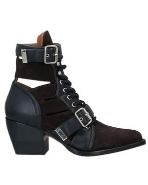 Chloé Pointed-Toe Denim Ankle Boots - Black