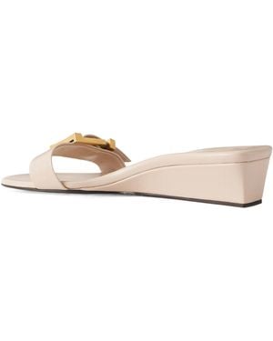 KHAITE Buckled Leather Sandals - Natural