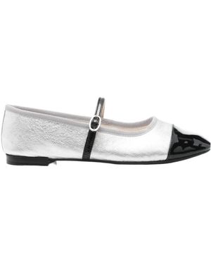 Repetto Cap-Toe Ankle-Strap Ballet Flats - White