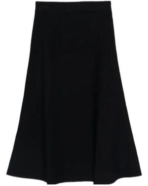 P.A.R.O.S.H. Elasticated-Waistband Midi Skirt - Black