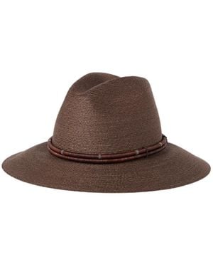 Brunello Cucinelli Embellished Wide-Brim Fedora - Brown
