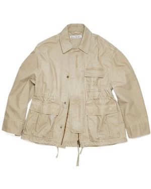 Acne Studios Logo-Embroidered Cotton Military Jacket - Natural