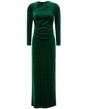 Ralph Lauren Lauren Draped Velvet Maxi Dress - Green