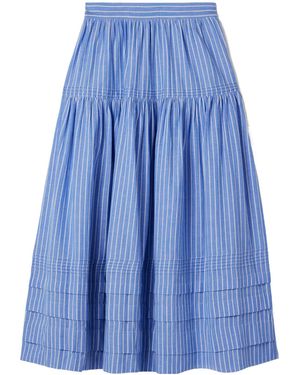 Doen Sebastiane Striped Midi Skirt - Blue