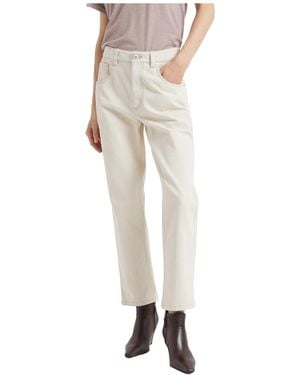 Brunello Cucinelli Logo Patch Cropped Jeans - Natural