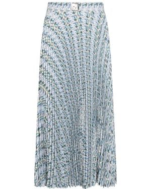 Tory Burch Pleated Midi Skirt - Blue