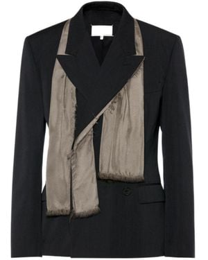 Maison Margiela Scarf-Panel Blazer - Black