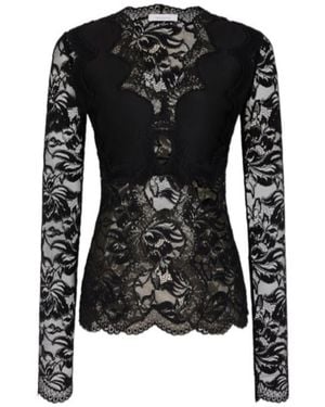 Rabanne Rabanne Long Sleeved Lace Top - Black