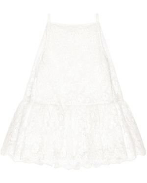 Givenchy Sliced Mini Ruffled Dress - White