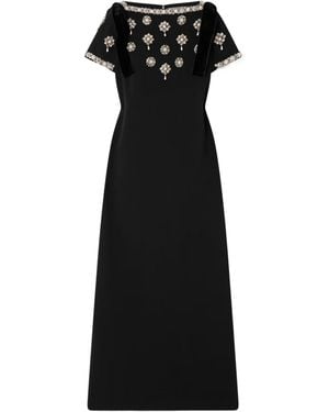 Carolina Herrera Embellished Crepe Dress - Black