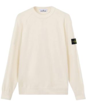Stone Island Logo Patch Crewneck Sweatshirt - White