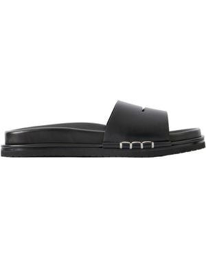 JW Anderson Fussbett Leather Slides - Black