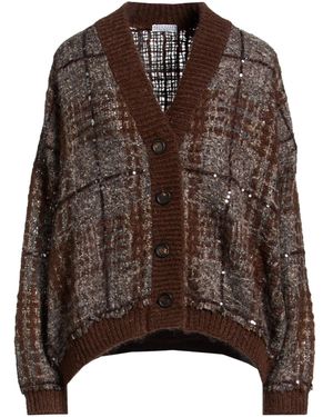 Brunello Cucinelli V-Neck Long-Sleeved Shirt - Brown