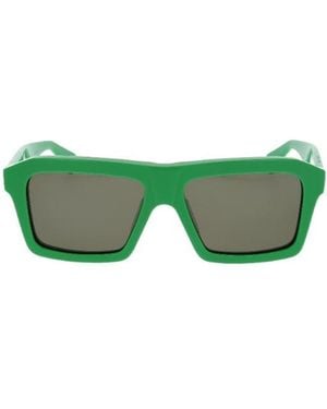 Bottega Veneta Eyewear Rectangle Frame Sunglasses - Green
