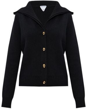 Bottega Veneta Knot Button Detailed Knitted Cardigan - Black