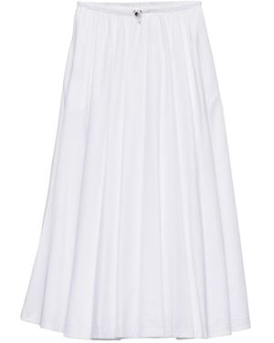 Prada Reversible Cotton Jersey And Re-Nylon Circle Skirt - White