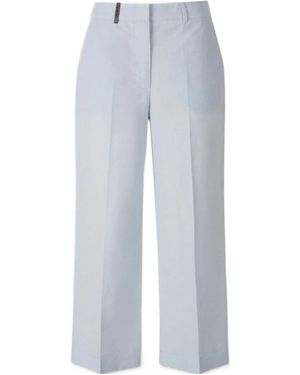 Peserico Cuffed Hem Straight-Leg Pants - Blue