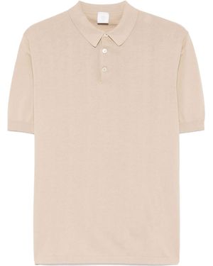 Eleventy Short Sleeved Knitted Polo Shirt - White