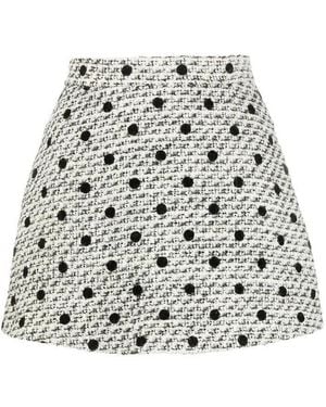 Valentino Tweed Polka Dot Short Shorts - Grey