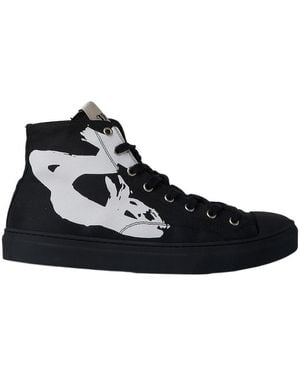 SALE【Vivienne Westwood】レザーハイトップスニーカー ブラック Vivienne Westwood High-top sneakers for Men | Online Sale up