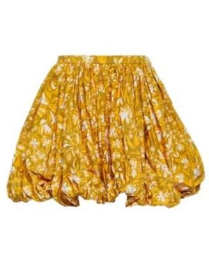 Jil Sander Floral Miniskirt - Yellow