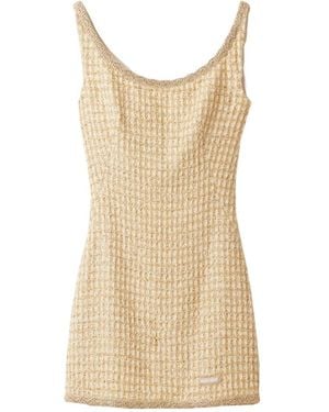 Miu Miu Check Mini-Dress - Natural