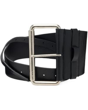 VAQUERA Equestrian Leather Pin Buckle Belt - Black