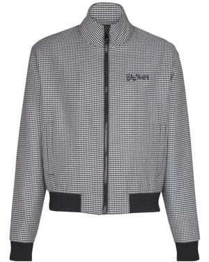 Balmain Houndstooth Wool Jacket - Gray