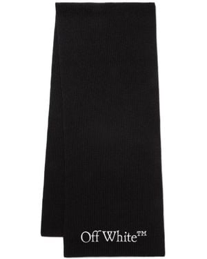 Off-White c/o Virgil Abloh Bookish Logo Embroidered Scarf - Black