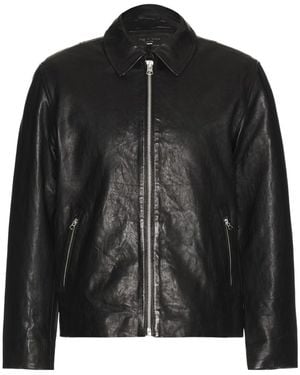 rag & bone ブラックレザーライダースジャケット Mack Leather Moto Jacket for Women | rag & bone