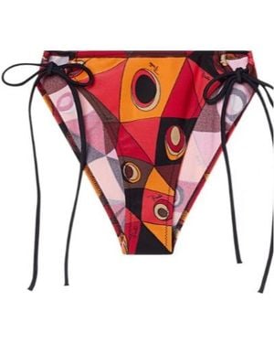 PUCCI Printed Adjustable Bikini Swim Trunks - White