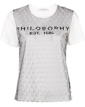 Philosophy Di Lorenzo Serafini Lace Short-Sleeved T-Shirt - Grey