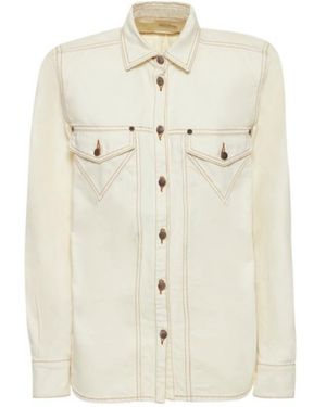 Magda Butrym Oversized Cotton Denim Shirt - White