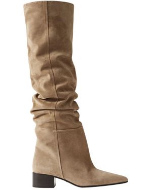 KHAITE 40Mm Andee Suede Knee Boots - Natural