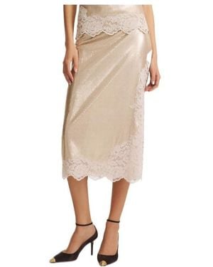 Marella Lace-Detail Skirt - Natural