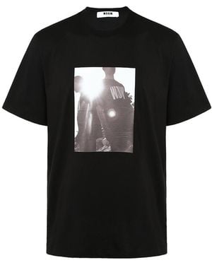 MSGM Item O-Neck Short-Sleeved T-Shirt - Black