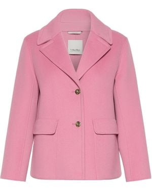 Max Mara Button-Fastening Notched-Lapel Jacket - Pink