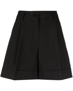 P.A.R.O.S.H. Pleated Details Poplin Shorts - Black