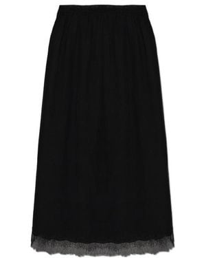 Zadig & Voltaire Jarvis Lace-Trim Midi Skirt - Black
