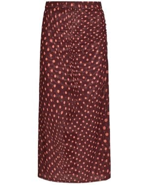 Stella McCartney Polka Dot Tulle Midi Skirt - Red