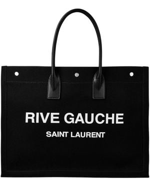 Saint Laurent Rive Gauche Logo Tote - Black