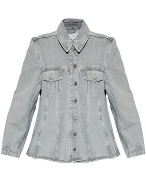 Ganni Long-Sleeve Casual Jacket - Gray