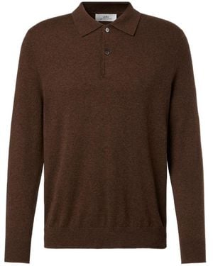arch4 Long-Sleeved Knitted Polo Shirt - Brown